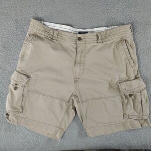 Polo Ralph Lauren Cargo Shorts Mens 42 Beige Canvas Relaxed Fit Workwear Outdoor
